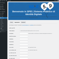 Page screenshot: Settings &rarr; SPID &rarr; Impostazioni