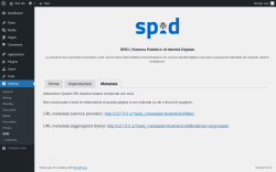Page screenshot: Settings &rarr; SPID &rarr; Metadata