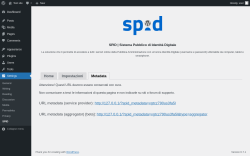 Page screenshot: Settings &rarr; SPID &rarr; Metadata