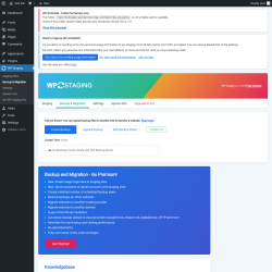 Page screenshot: WP Staging  &rarr; Backup & Migration