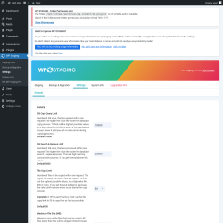 Page screenshot: WP Staging  &rarr; Settings