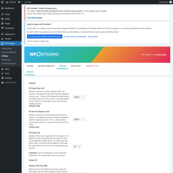 Page screenshot: WP Staging  &rarr; Settings