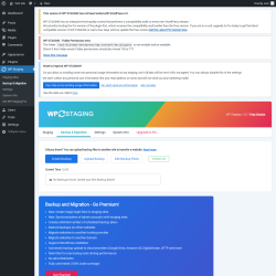 Page screenshot: WP Staging  &rarr; Backup & Migration