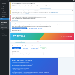 Page screenshot: WP Staging  &rarr; Backup & Migration