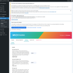 Page screenshot: WP Staging  &rarr; Settings