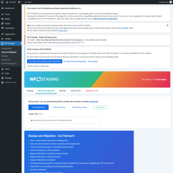 Page screenshot: WP Staging  &rarr; Backup & Migration