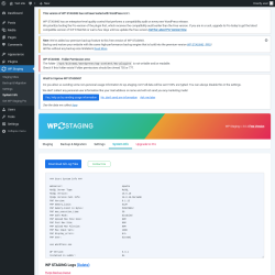 Page screenshot: WP Staging  &rarr; System Info