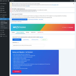 Page screenshot: WP Staging  &rarr; Backup & Migration