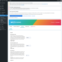 Page screenshot: WP Staging  &rarr; Settings
