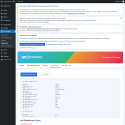 Page screenshot: WP Staging  &rarr; System Info