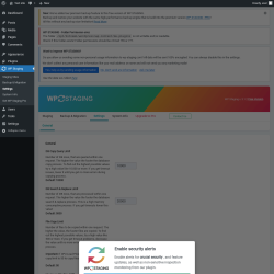 Page screenshot: WP Staging  &rarr; Settings