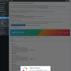 Page screenshot: WP Staging  &rarr; Settings