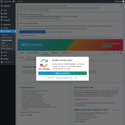 Page screenshot: WP Staging  &rarr; Temporary Logins