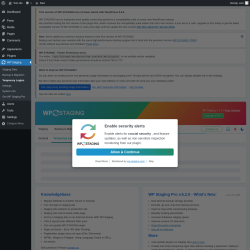 Page screenshot: WP Staging  → Temporary Logins