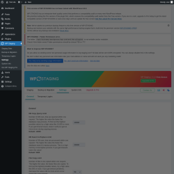 Page screenshot: WP Staging  → Settings