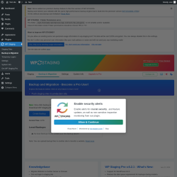 Page screenshot: WP Staging  → Backup & Migration