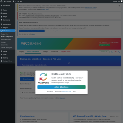 Page screenshot: WP Staging  → Backup & Migration