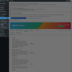 Page screenshot: WP Staging  → Settings