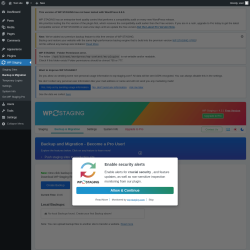 Page screenshot: WP Staging  &rarr; Backup & Migration