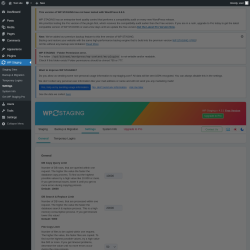 Page screenshot: WP Staging  &rarr; Settings