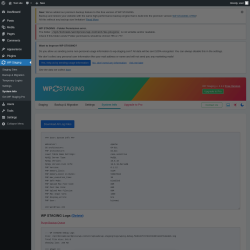 Page screenshot: WP Staging  → System Info