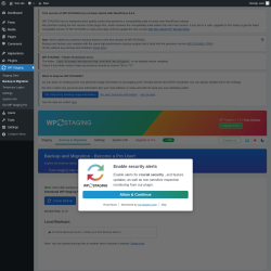 Page screenshot: WP Staging  &rarr; Backup & Migration