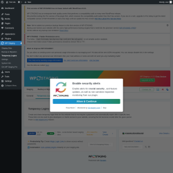 Page screenshot: WP Staging  &rarr; Temporary Logins