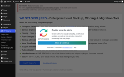 Page screenshot: WP Staging - Welcome &lsaquo; Test site &mdash; WordPress