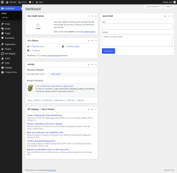 Page screenshot: Dashboard &lsaquo; Test site &mdash; WordPress