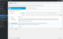 Page screenshot: Plugins &lsaquo; Test site &mdash; WordPress