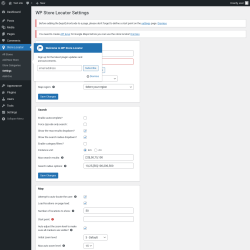 Page screenshot: Store Locator → Settings