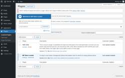 Page screenshot: Plugins &lsaquo; Test site &mdash; WordPress