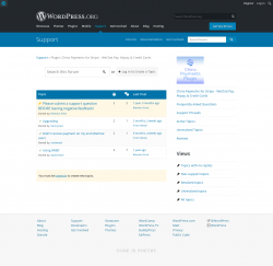 Page screenshot: China Payments → Support Forum