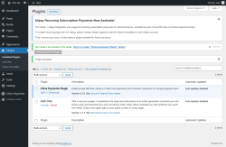 Page screenshot: Plugins ‹ Test site — WordPress