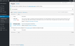 Page screenshot: Plugins &lsaquo; Test site &mdash; WordPress