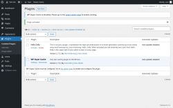 Page screenshot: Plugins &lsaquo; Test site &mdash; WordPress