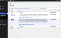 Page screenshot: Plugins &lsaquo; Test site &mdash; WordPress