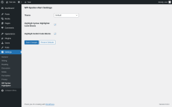 Page screenshot: Settings → WP Syntax Highlighter