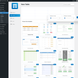 Page screenshot: WP Table Builder → Add New