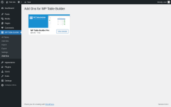 Page screenshot: WP Table Builder → Add-Ons