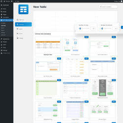 Page screenshot: WP Table Builder → Add New