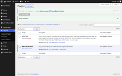 Page screenshot: Plugins &lsaquo; Test site &mdash; WordPress