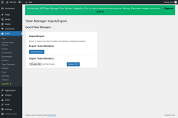 Page screenshot: Team → Import/Export