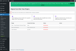 Page screenshot: Team → Migration