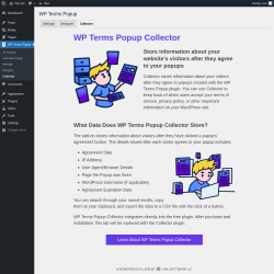 Page screenshot: WP Terms Popup → Collector