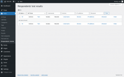 Page screenshot: Tests → Respondents’ results