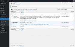 Page screenshot: Plugins ‹ Test site — WordPress