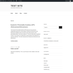 Page screenshot: Test site – Just another WordPress site