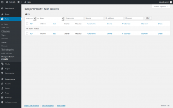 Page screenshot: Tests → Respondents’ results