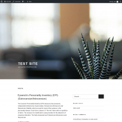 Page screenshot: Test site – Just another WordPress site